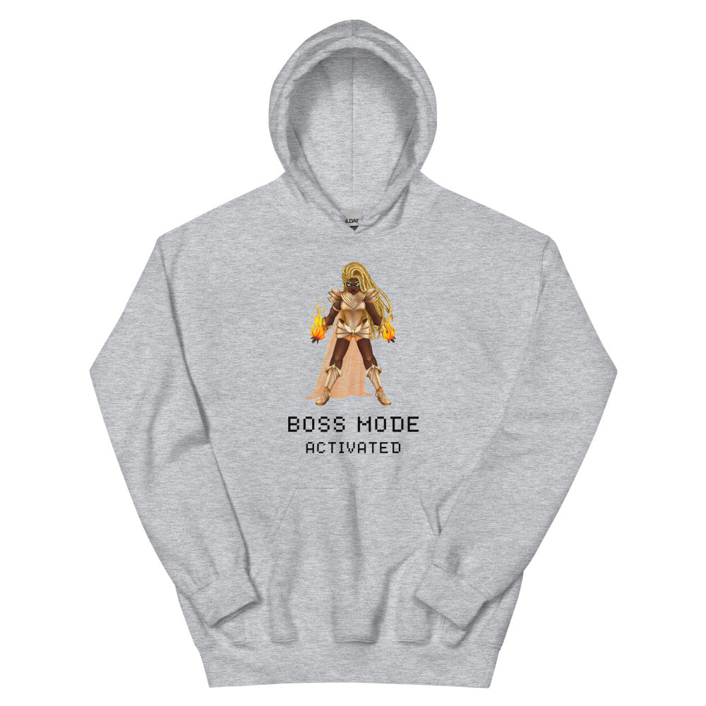 Boss mode | Unisex Hoodie | Feminist Gamer Threads and Thistles Inventory Sport Grey S