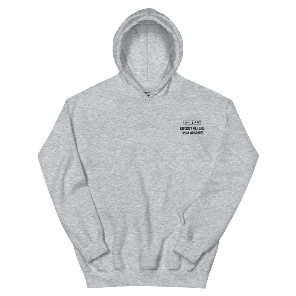 Wii Sports | Embroidered Unisex Hoodie | Feminist Gamer Threads and Thistles Inventory Sport Grey S