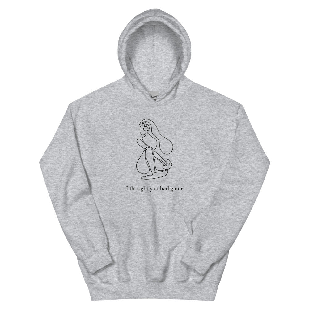 I Thought You Had Game | Unisex Hoodie | Feminist Gamer Threads and Thistles Inventory Sport Grey S