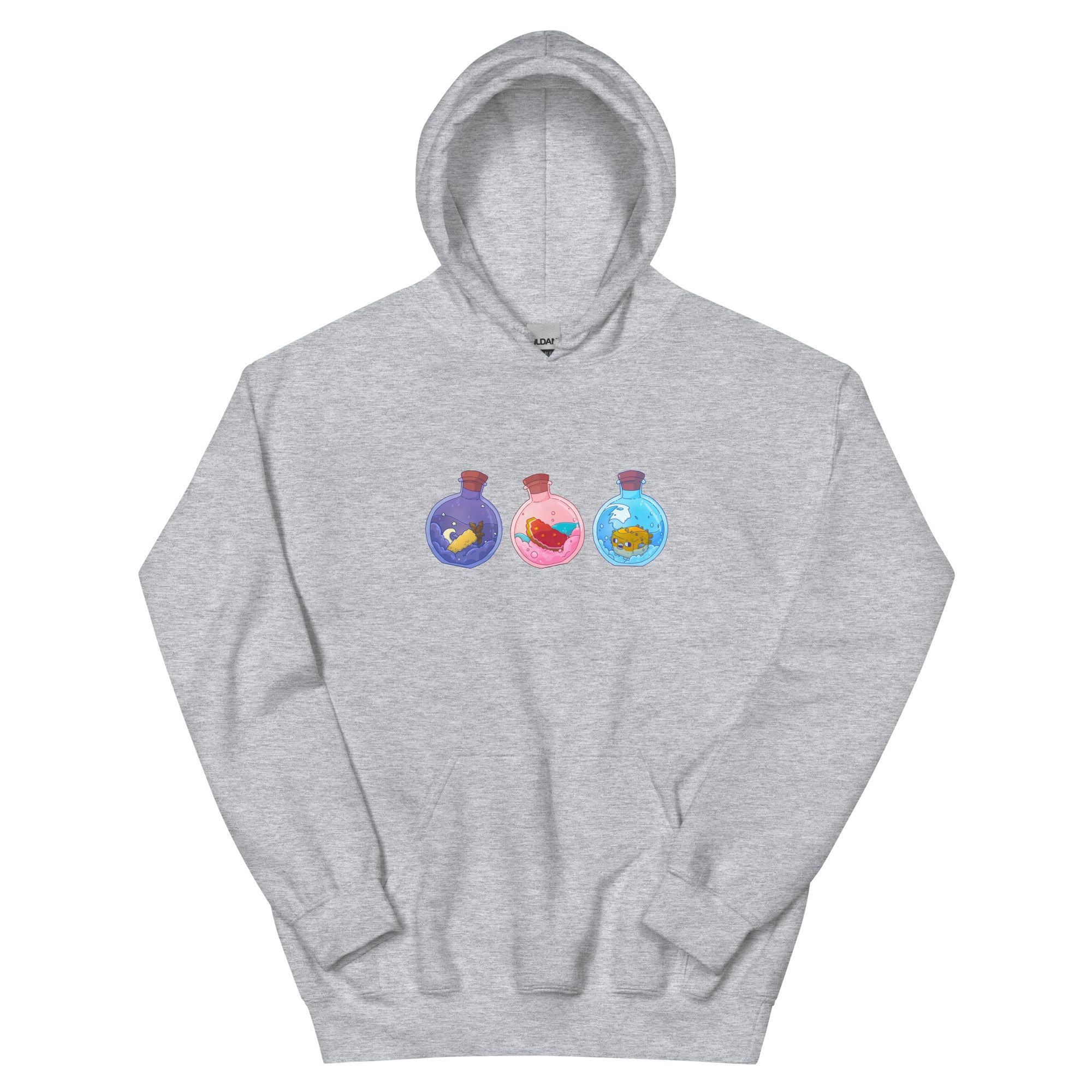 Potion Bottles | Unisex Hoodie | Minecraft Threads and Thistles Inventory Sport Grey S