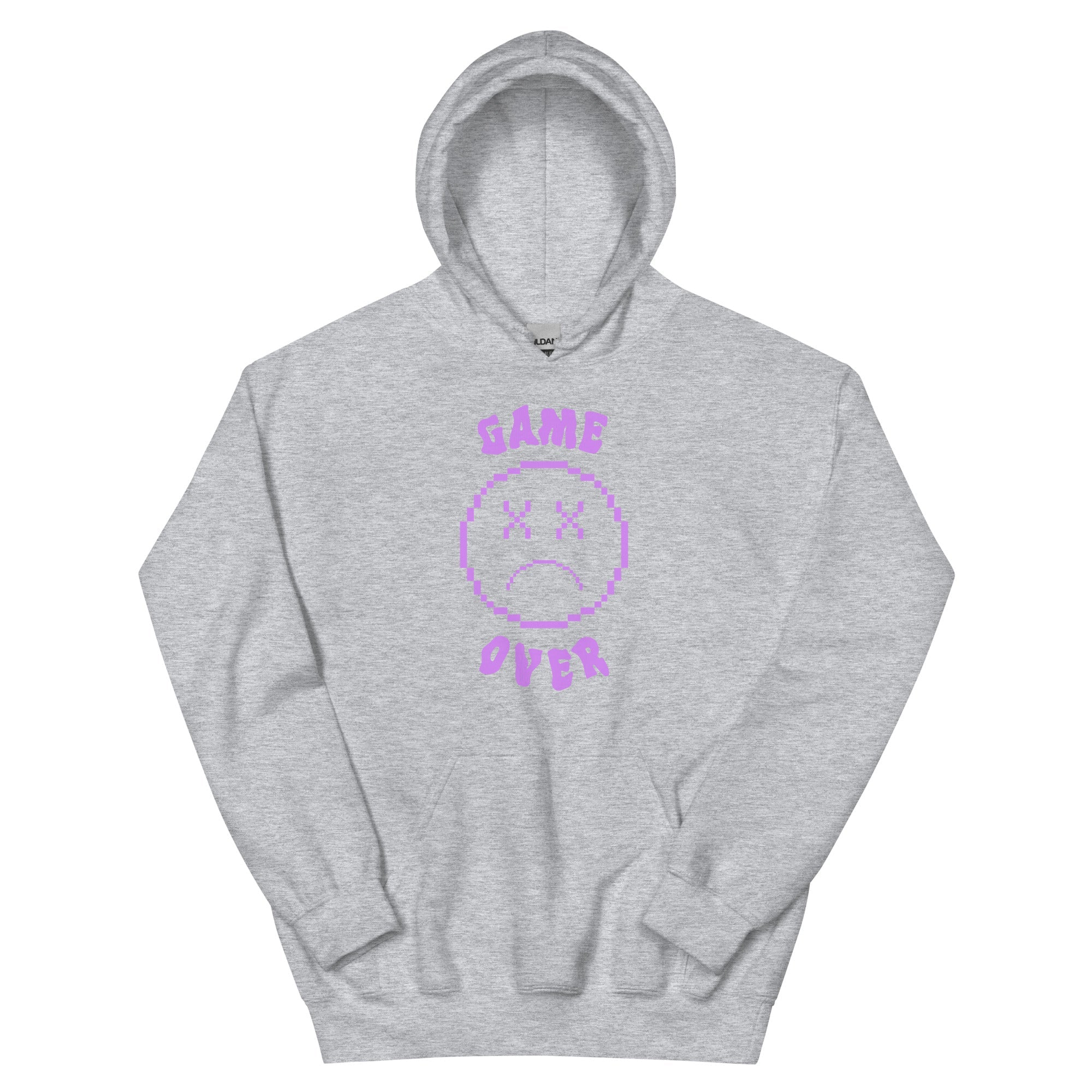 Game Over Smiley | Unisex Hoodie Threads and Thistles Inventory Sport Grey S