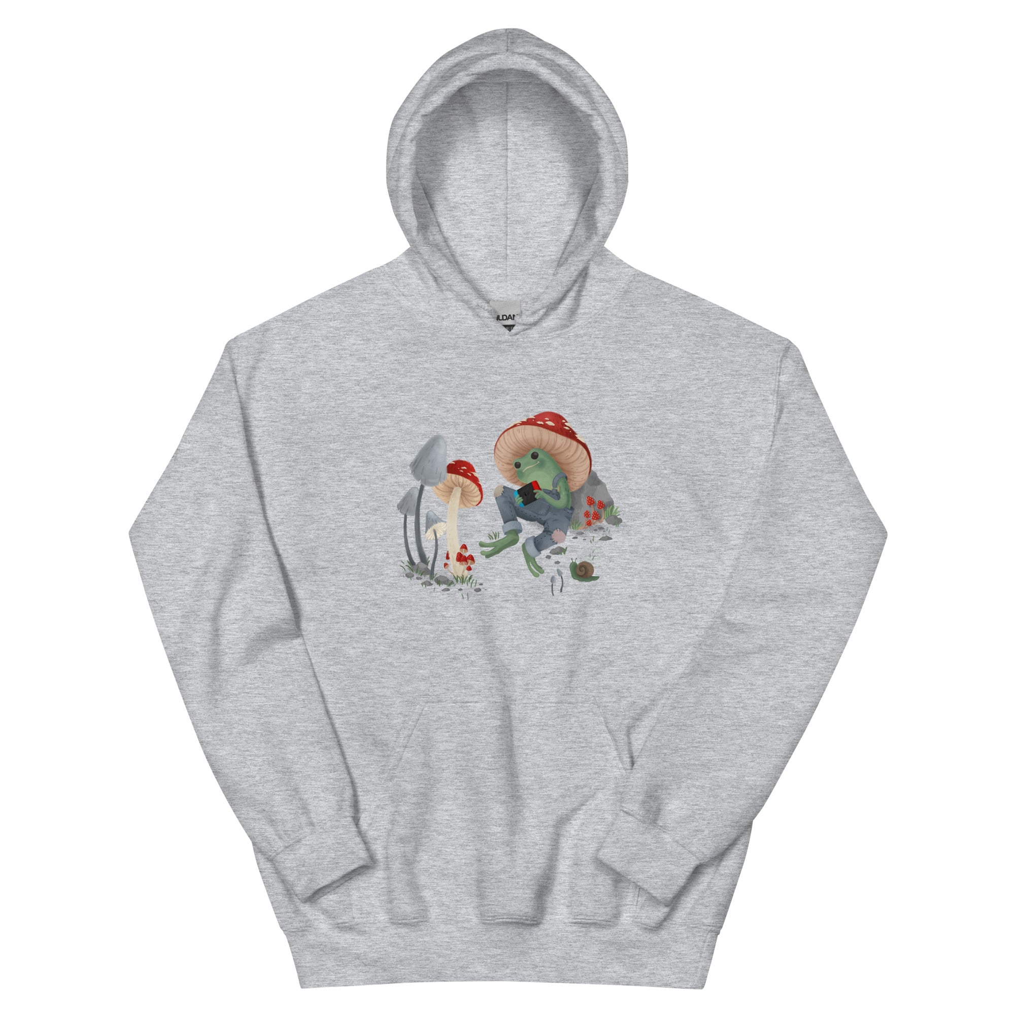 Cottagecore Frog | Unisex Hoodie | Cozy Gamer Threads and Thistles Inventory Sport Grey S