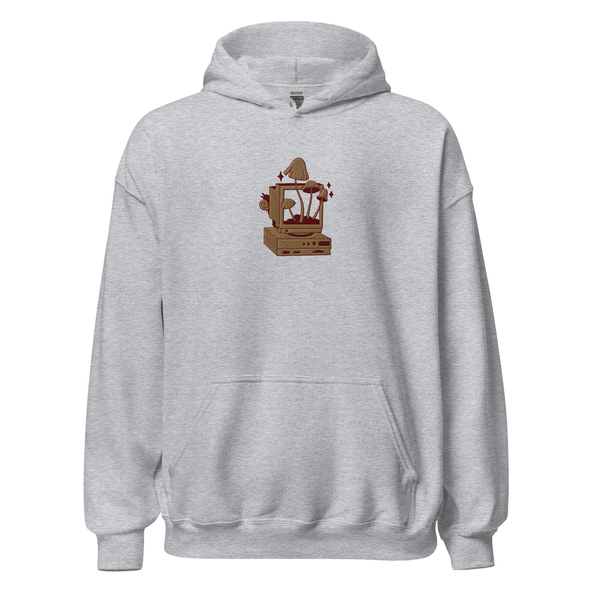 Cozy PC Gaming | Embroidered Unisex Hoodie | Cozy Gamer Threads & Thistles Inventory Sport Grey S