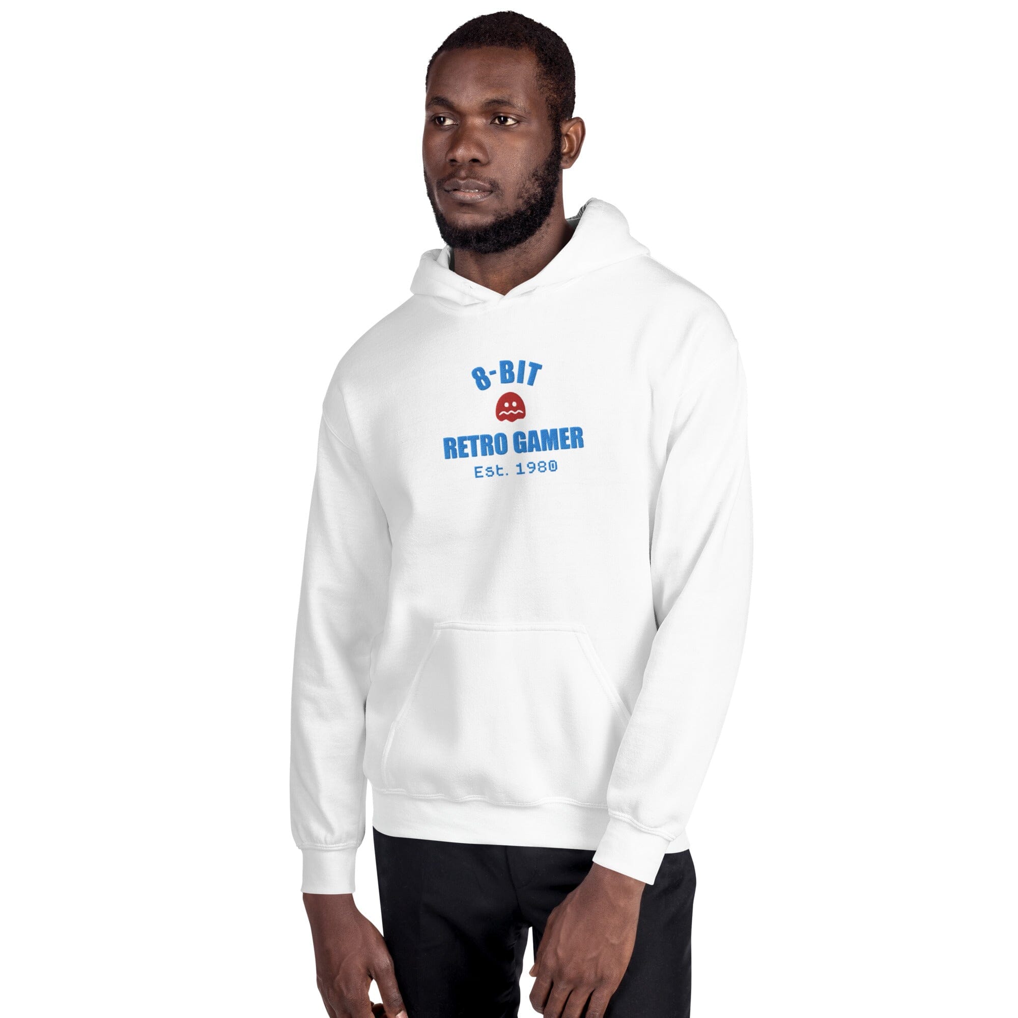 8-Bit Retro Gamer | Embroidered Unisex Hoodie | Retro Gaming Threads & Thistles Inventory