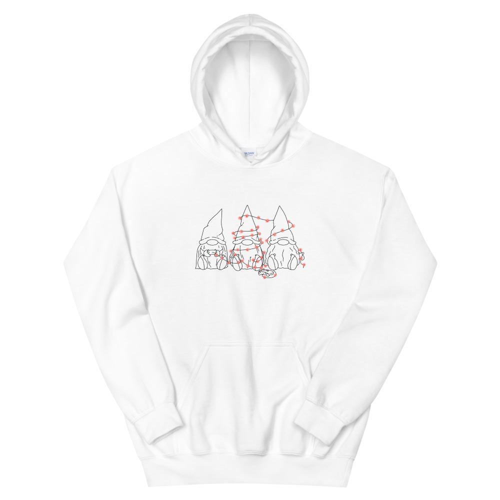 Gamer Gnome Christmas | Seasonal Unisex Hoodie Threads and Thistles Inventory White S