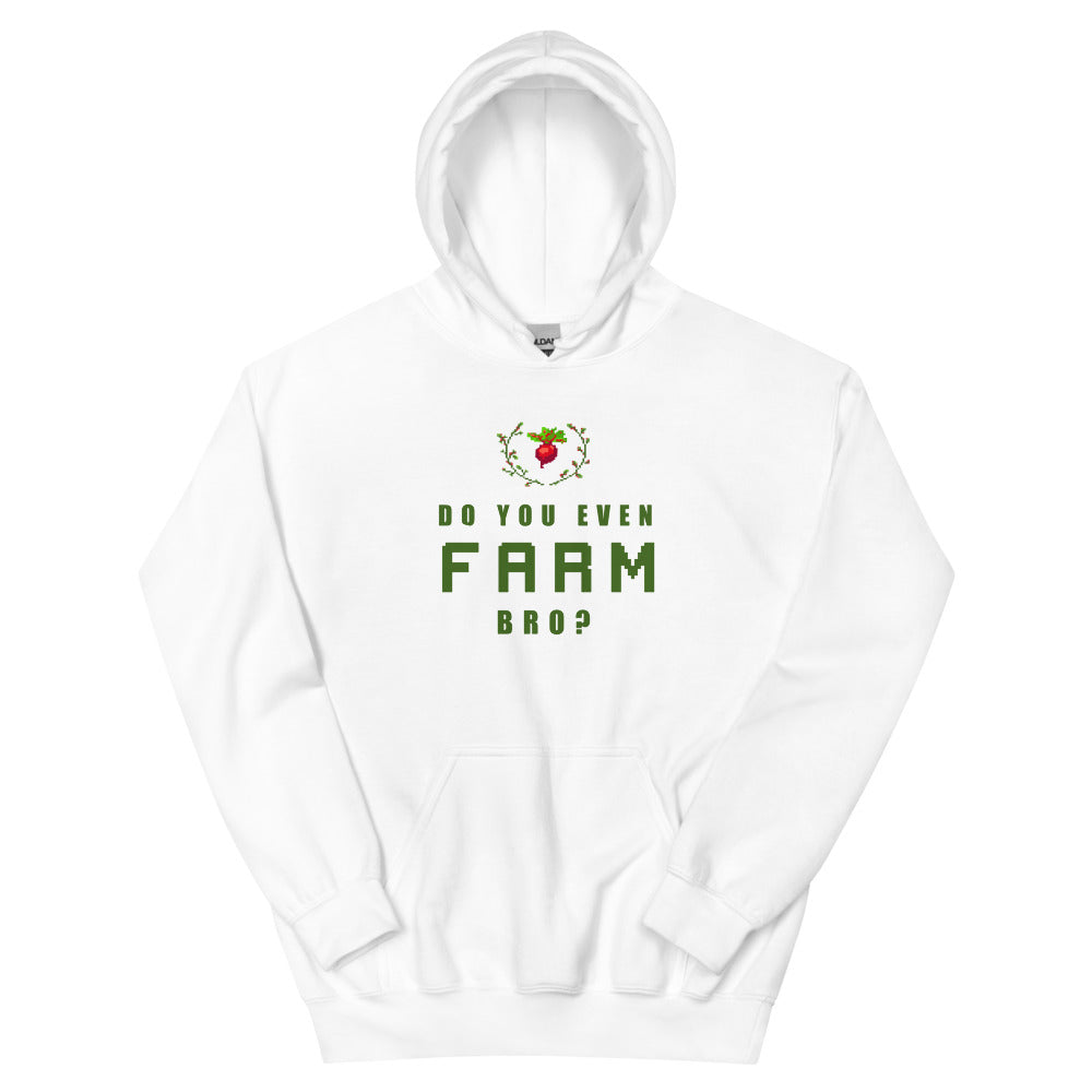 Do You Even Farm, Bro? | Unisex Hoodie | Feminist Gamer Threads and Thistles Inventory White S