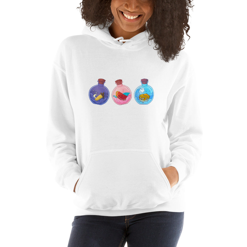 Potion Bottles | Unisex Hoodie | Minecraft Threads and Thistles Inventory