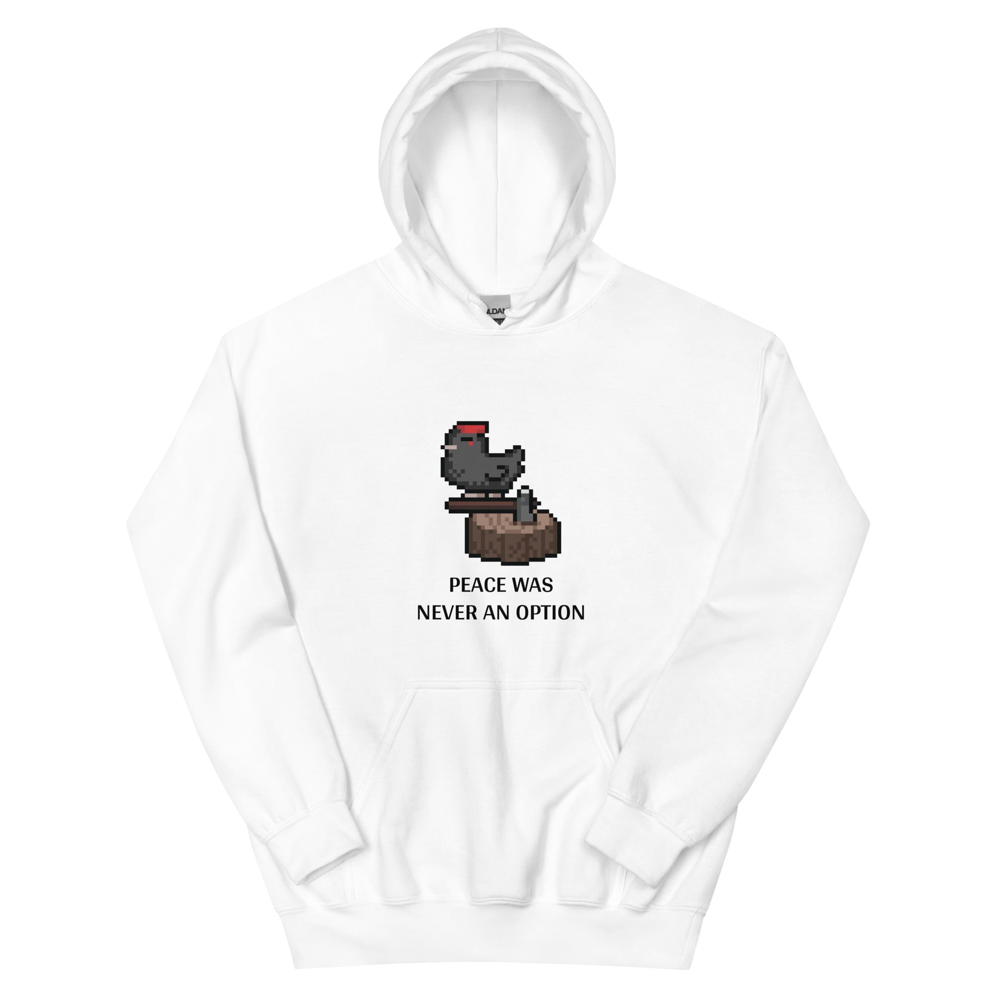 Peace Was Never an Option | Unisex Hoodie | Stardew Valley Threads and Thistles Inventory White S