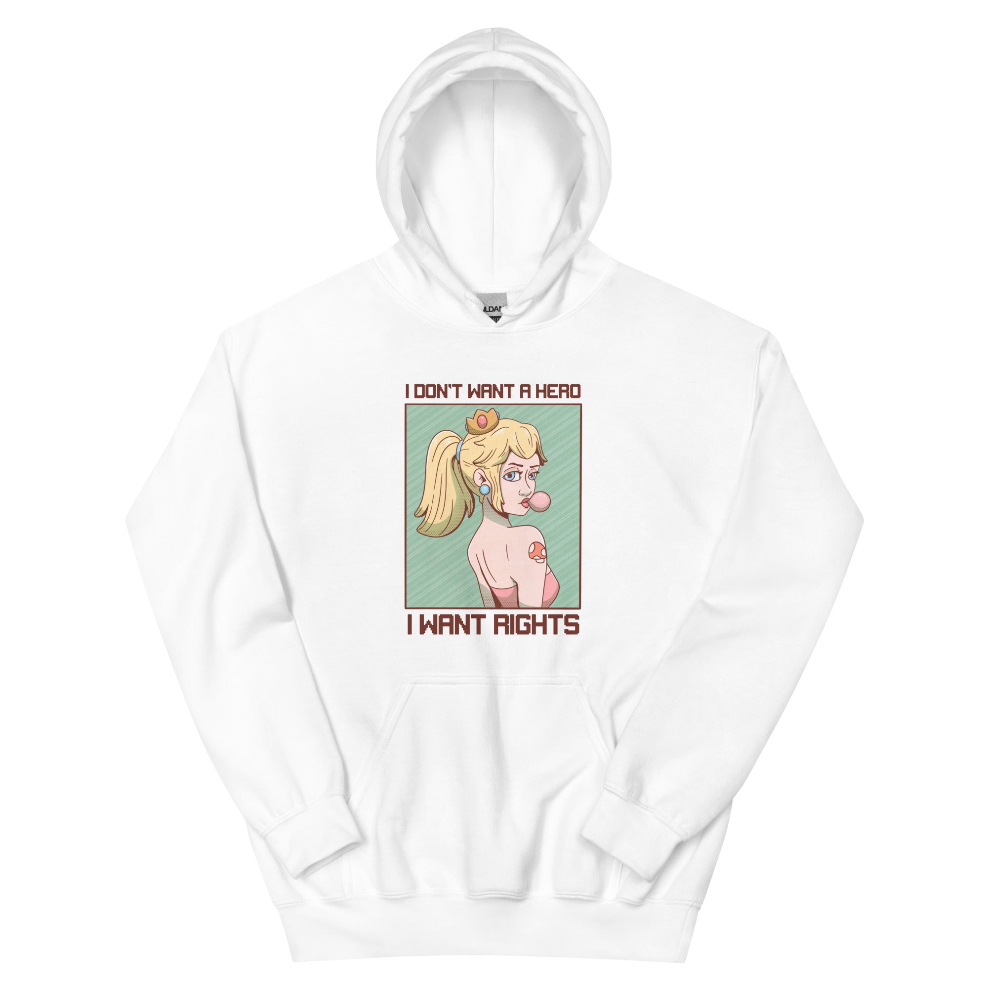 I Want Rights | Unisex Hoodie | Feminist Gamer Threads and Thistles Inventory White S
