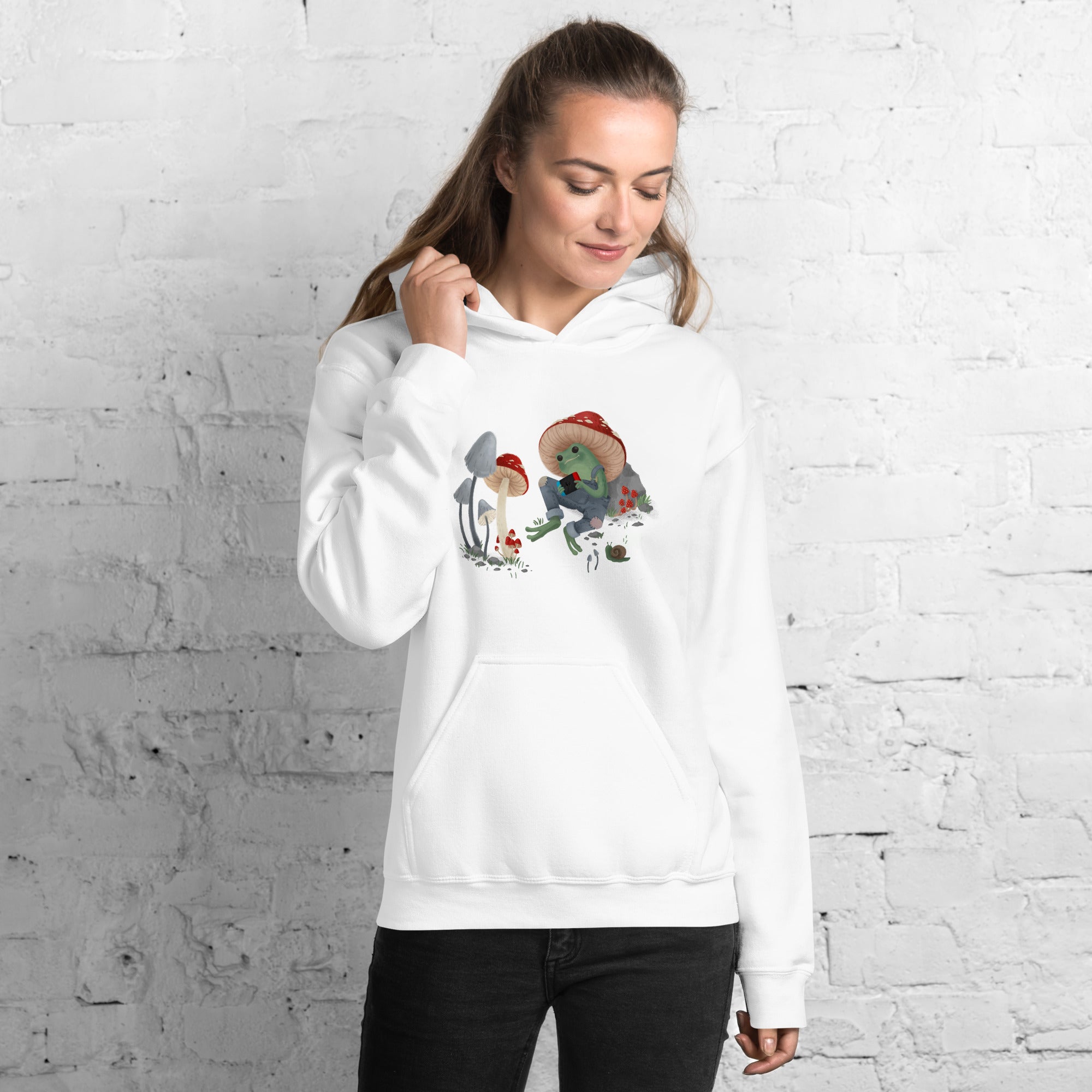 Cottagecore Frog | Unisex Hoodie | Cozy Gamer Threads and Thistles Inventory