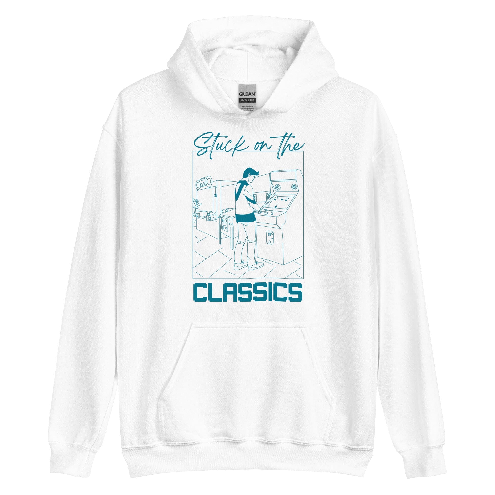 Stuck on the Classics | Unisex Hoodie | Retro Gaming Threads & Thistles Inventory White S