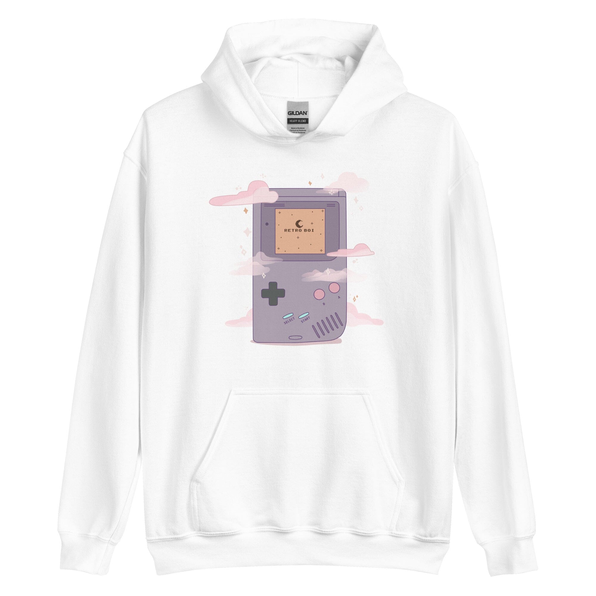 Retro Boi | Unisex Hoodie | Retro Gaming Threads & Thistles Inventory White S