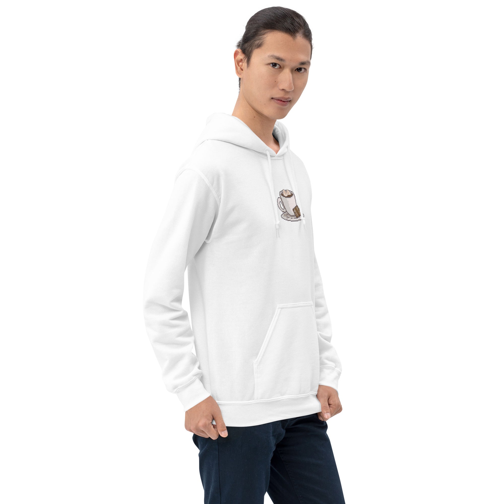 Pixelated Cocoa and Switch | Unisex Hoodie | Cozy Gamer Christmas Hoodie Threads & Thistles Inventory