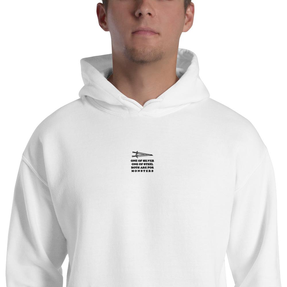 Both are for Monsters | Embroidered Unisex Hoodie | The Witcher Threads and Thistles Inventory