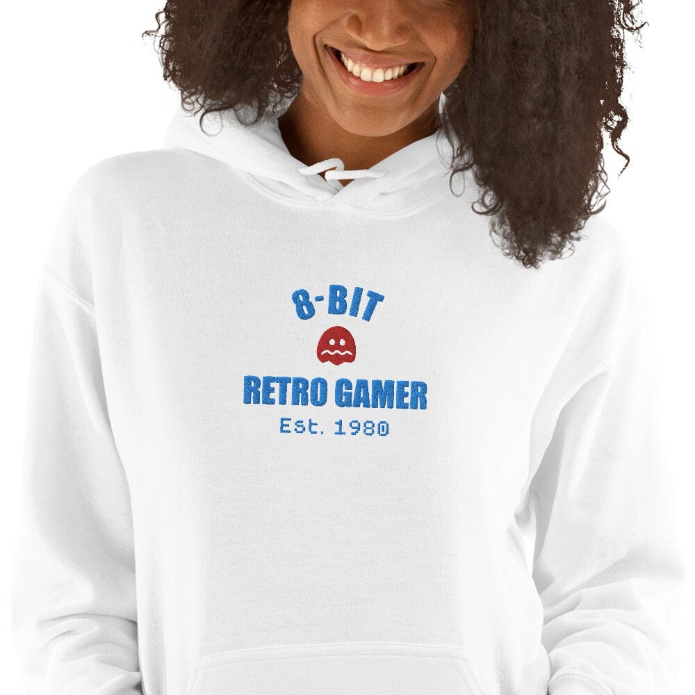 8-Bit Retro Gamer | Embroidered Unisex Hoodie | Retro Gaming Threads & Thistles Inventory