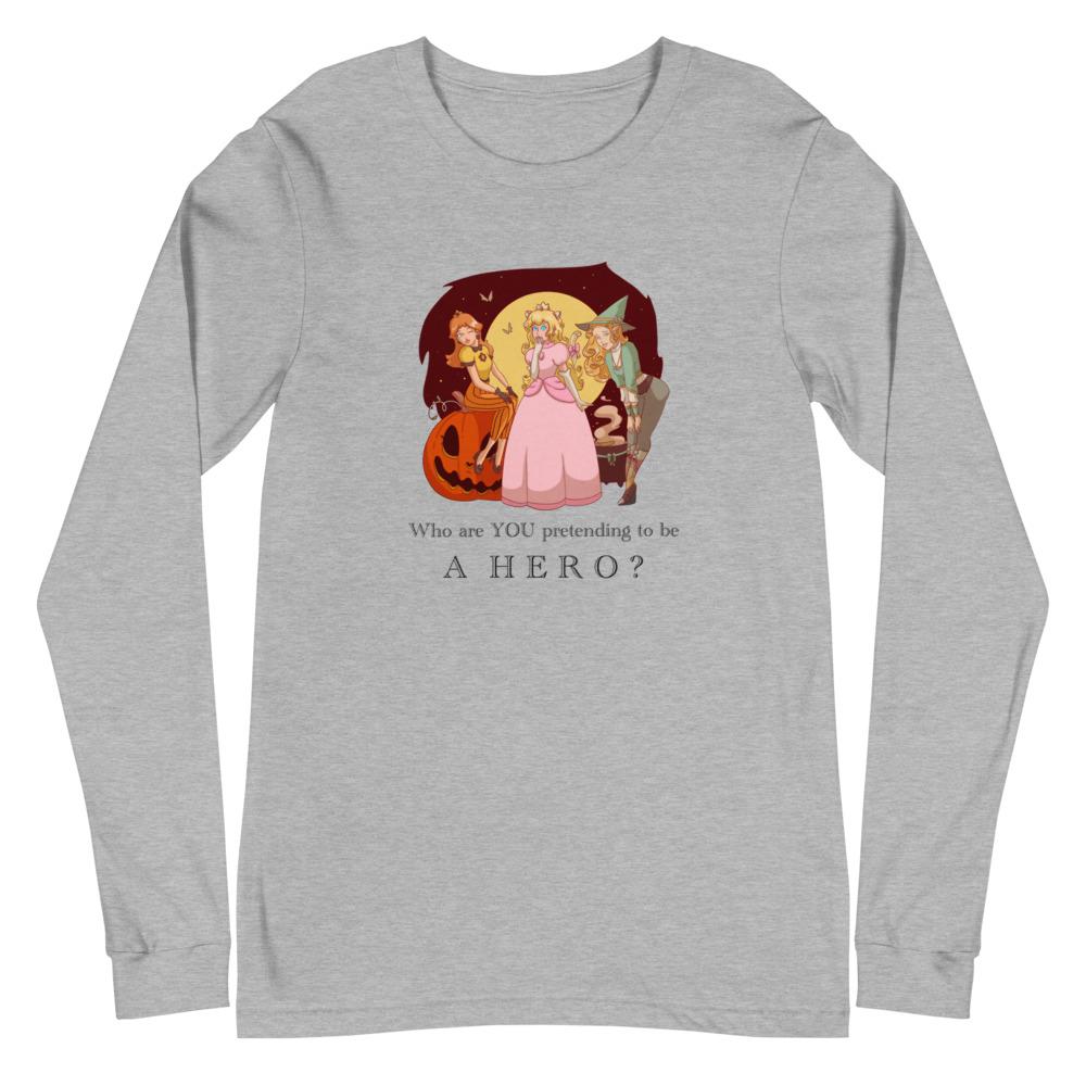 Pretending to be a Hero | Unisex Long Sleeve Tee Threads and Thistles Inventory Athletic Heather XS