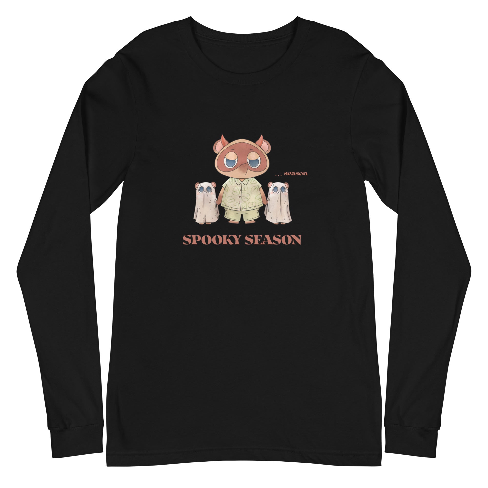 Spooky Season | Unisex Long Sleeve Tee | Animal Crossing Fall Cozy Gamer Threads and Thistles Inventory Black XS
