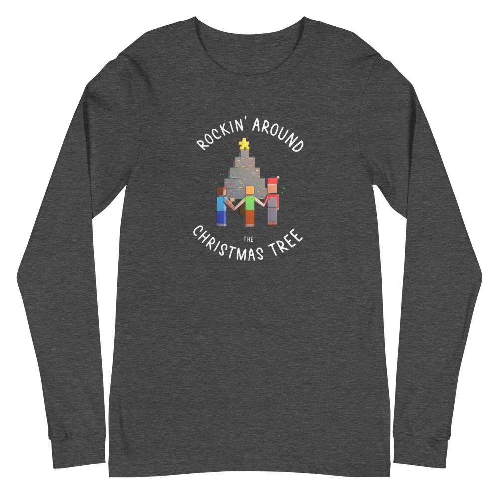 Rockin' Around | Seasonal Unisex Long Sleeve Tee | Minecraft Threads and Thistles Inventory Dark Grey Heather XS