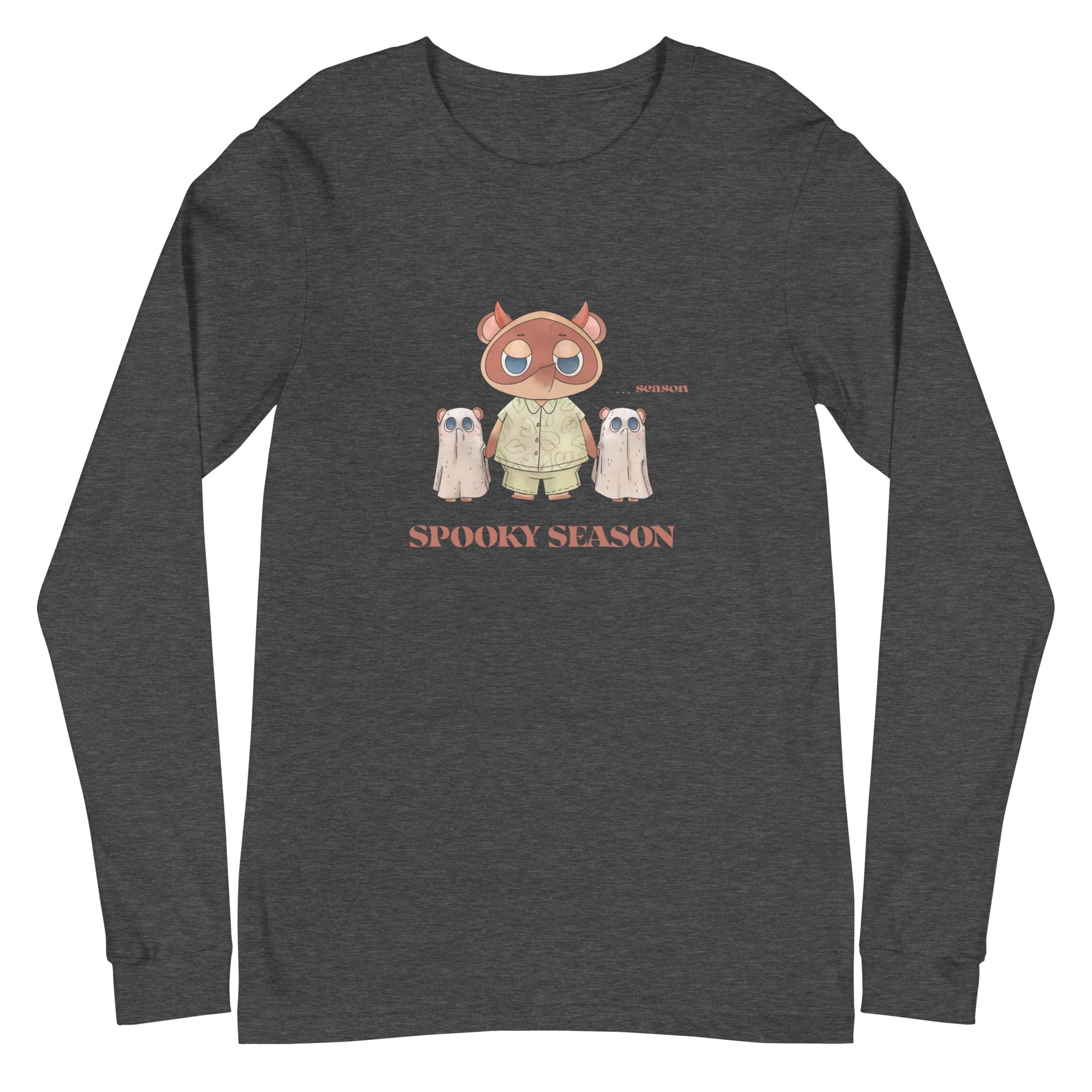 Spooky Season | Unisex Long Sleeve Tee | Animal Crossing Fall Cozy Gamer Threads and Thistles Inventory Dark Grey Heather XS