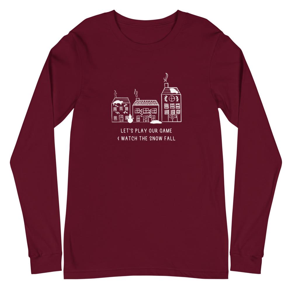 Play Our Game | Seasonal Unisex Long Sleeve Tee Threads and Thistles Inventory Maroon XS