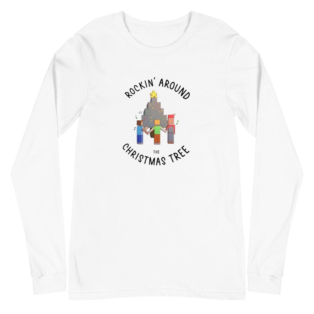 Rockin' Around | Seasonal Unisex Long Sleeve Tee | Minecraft Threads and Thistles Inventory White XS