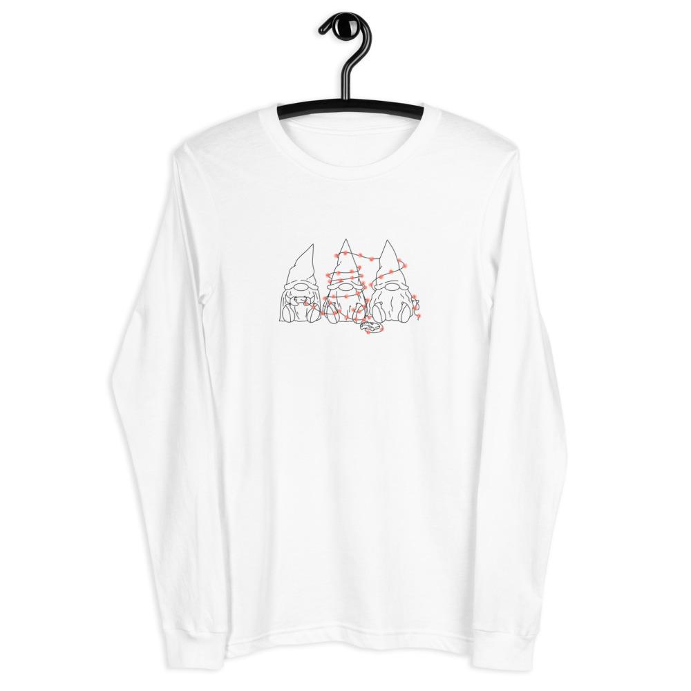 Gamer Gnome Christmas | Seasonal Unisex Long Sleeve Tee Threads and Thistles Inventory