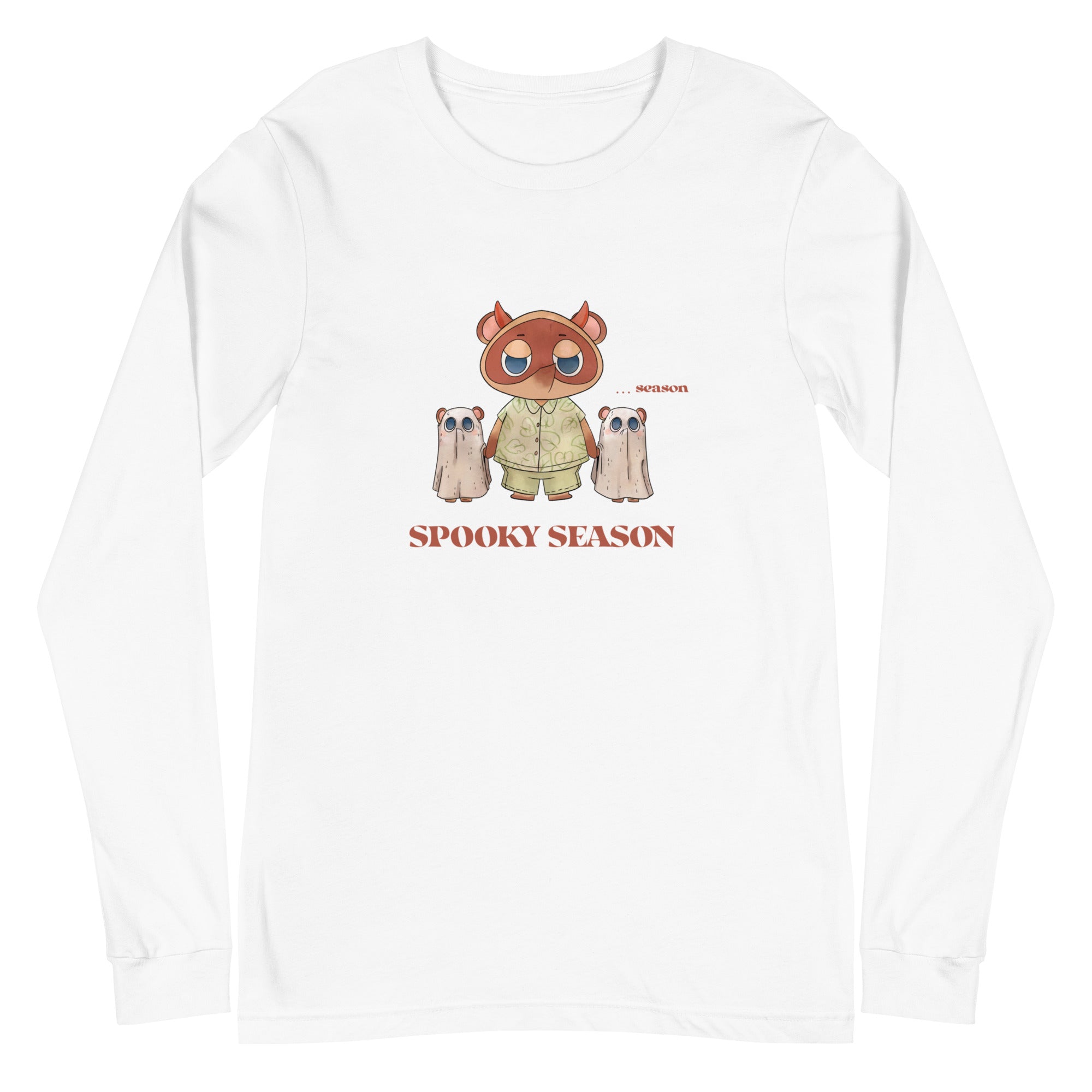 Spooky Season | Unisex Long Sleeve Tee | Animal Crossing Fall Cozy Gamer Threads and Thistles Inventory White XS