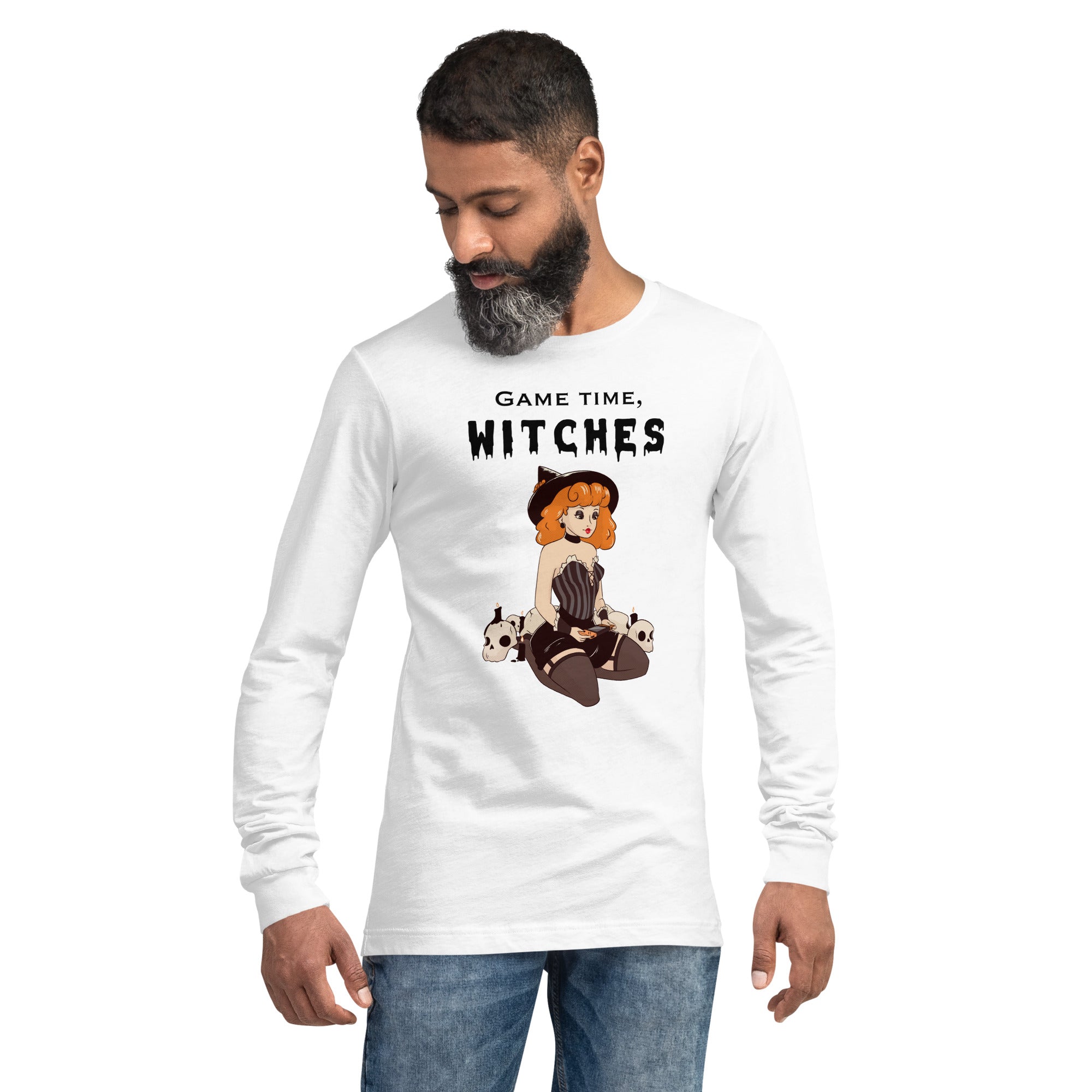 Game Time, Witches | Fall Unisex Long Sleeve Tee Threads & Thistles Inventory