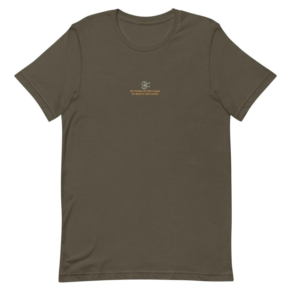 Serve the Light | Embroidered Short-Sleeve Unisex T-Shirt | Assassin's Creed Threads and Thistles Inventory Army S