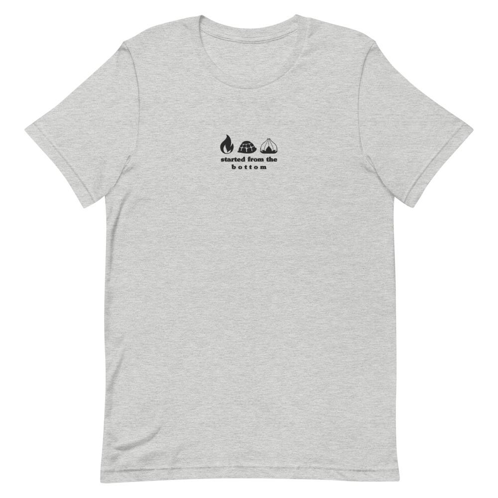 Started from the Bottom | Embroidered Short-Sleeve Unisex T-Shirt | Pokemon Threads and Thistles Inventory Athletic Heather S