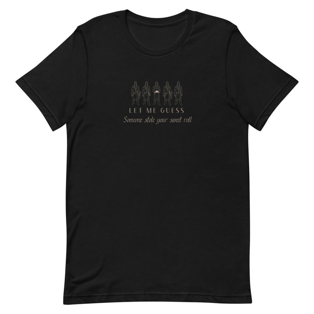 Sweet Roll | Short-Sleeve Unisex T-Shirt | Skyrim Threads and Thistles Inventory Black S