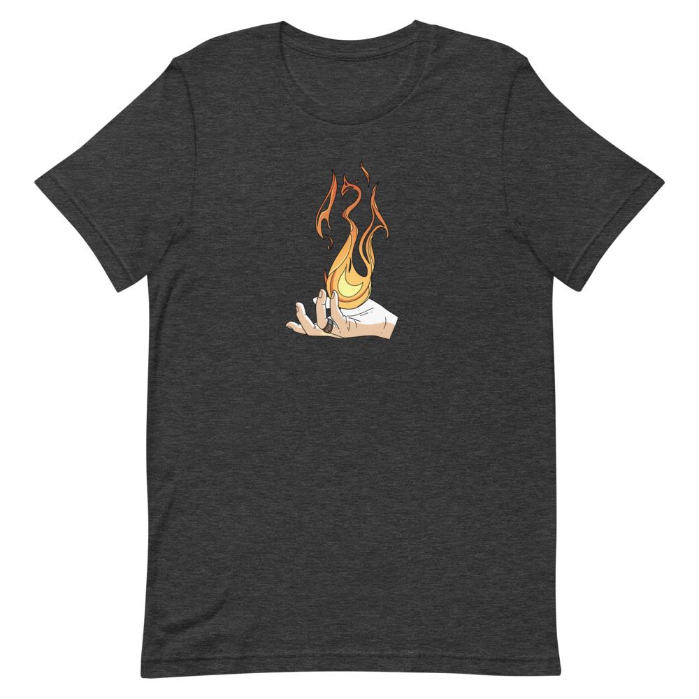 Destruction Spell | Short-Sleeve Unisex T-Shirt | Skyrim Threads and Thistles Inventory Dark Grey Heather S