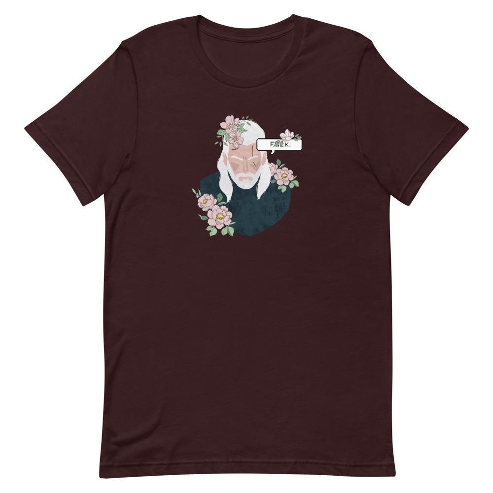 Floral Witcher | Short-Sleeve Unisex T-Shirt | The Witcher Threads and Thistles Inventory Oxblood Black S