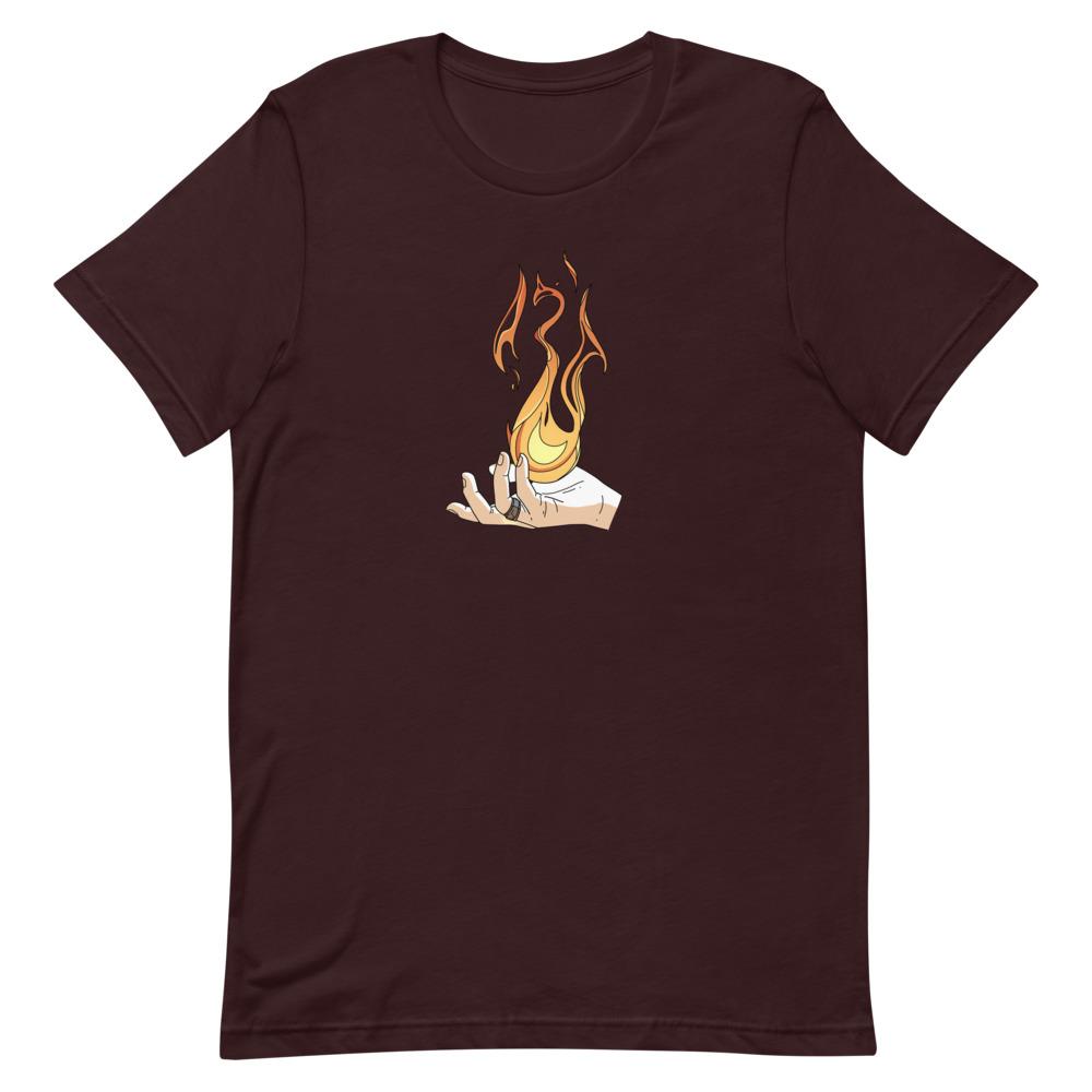 Destruction Spell | Short-Sleeve Unisex T-Shirt | Skyrim Threads and Thistles Inventory Oxblood Black S