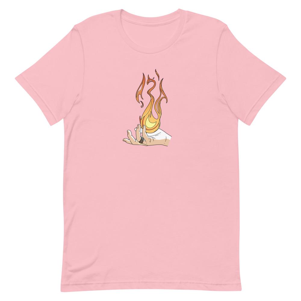 Destruction Spell | Short-Sleeve Unisex T-Shirt | Skyrim Threads and Thistles Inventory Pink S