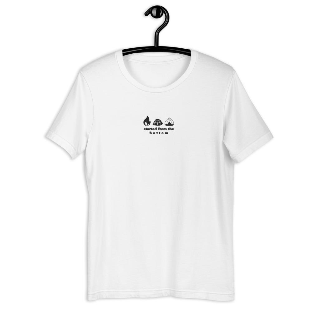 Started from the Bottom | Embroidered Short-Sleeve Unisex T-Shirt | Pokemon Threads and Thistles Inventory