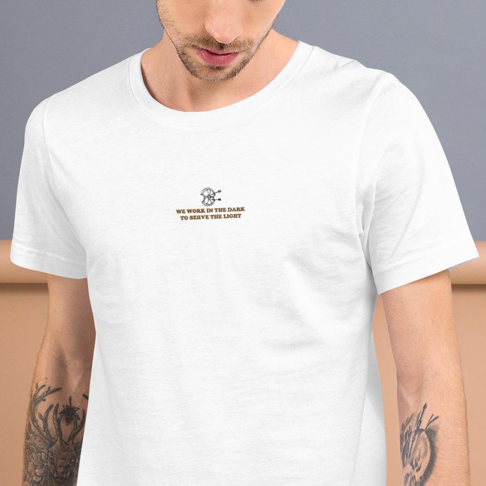 Serve the Light | Embroidered Short-Sleeve Unisex T-Shirt | Assassin's Creed Threads and Thistles Inventory