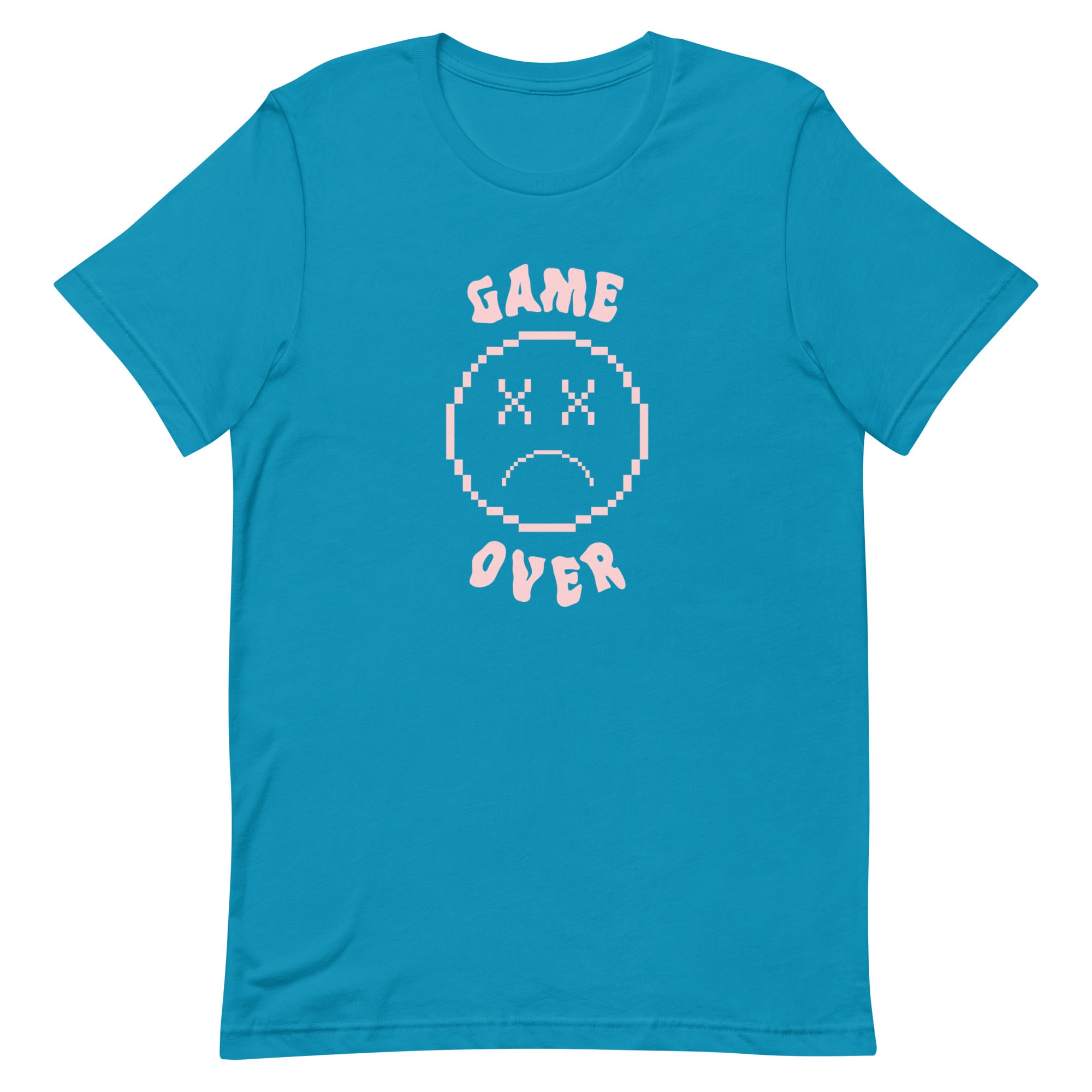 Game Over Smiley | Unisex t-shirt Threads and Thistles Inventory Aqua S