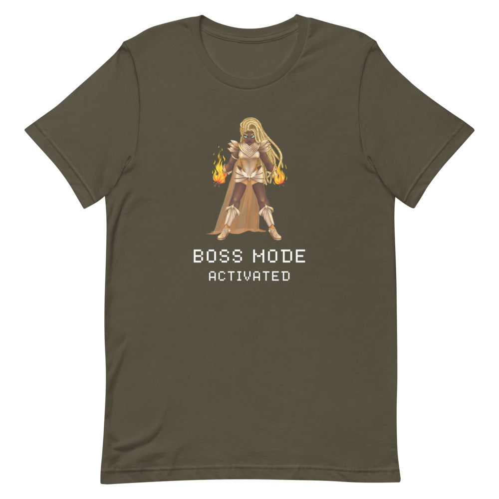 Boss Mode | Short-sleeve unisex t-shirt | Feminist gamer Threads and Thistles Inventory Army S
