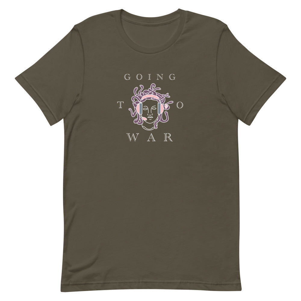 Going to War | Short-sleeve Unisex T-Shirt | Feminist Gamer Threads and Thistles Inventory Army S