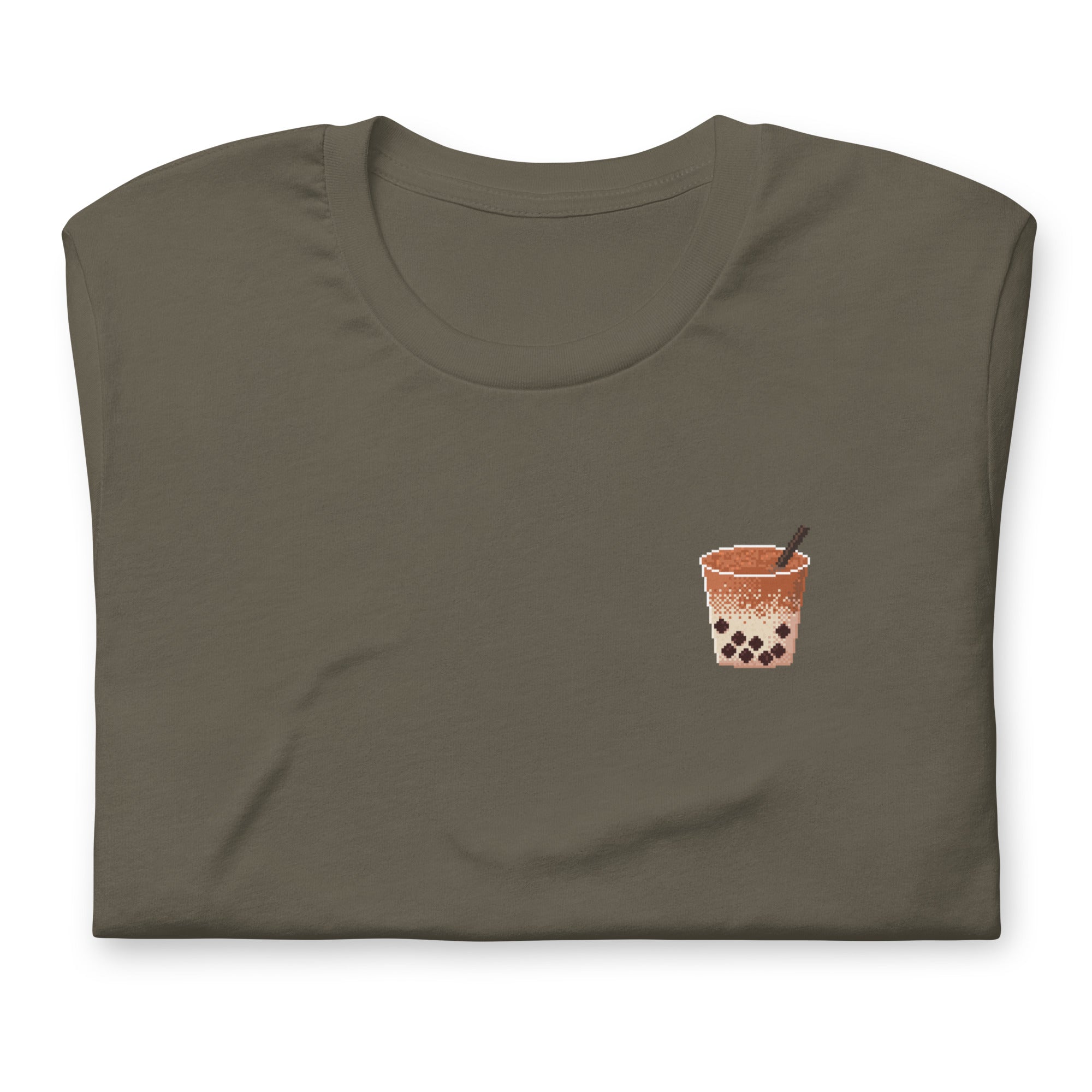 Pixel Boba | Unisex t-shirt | Cozy Gamer Threads and Thistles Inventory Army S