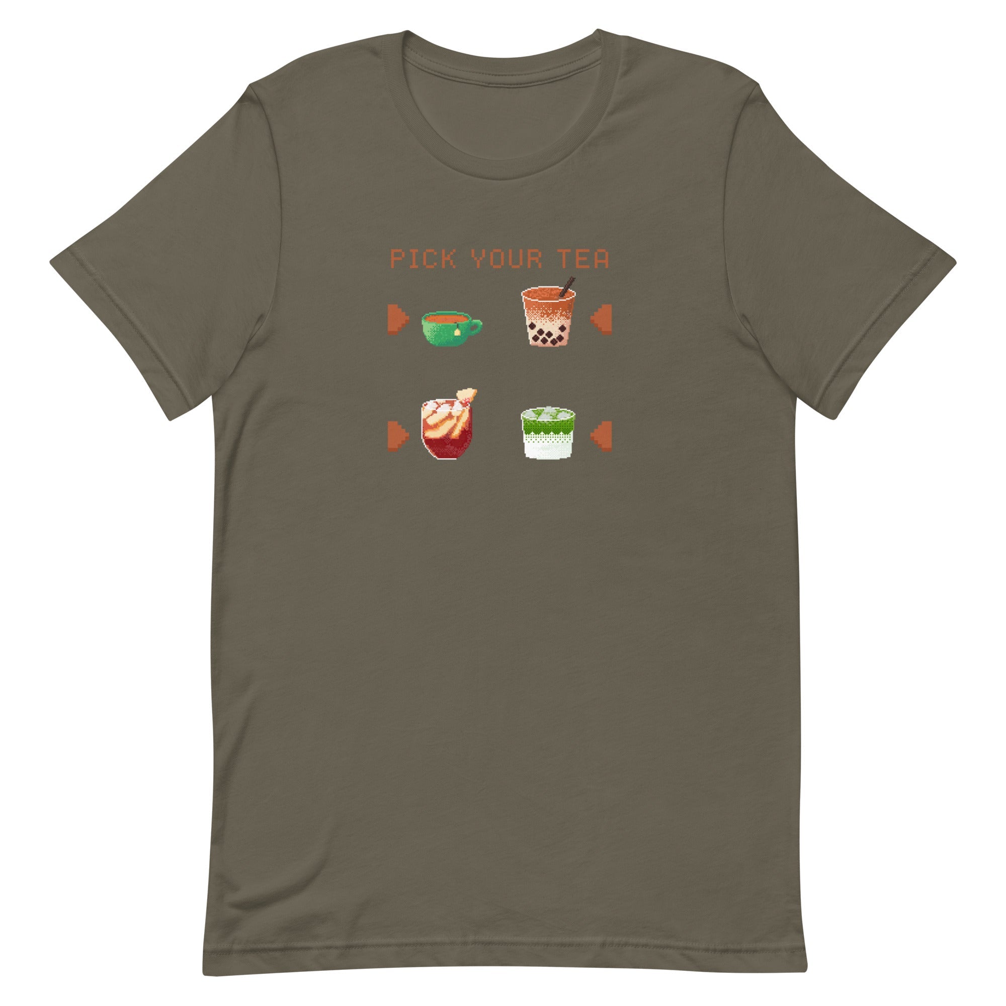 Pick Your Tea | Unisex t-shirt | Cozy Gamer Threads & Thistles Inventory Army S