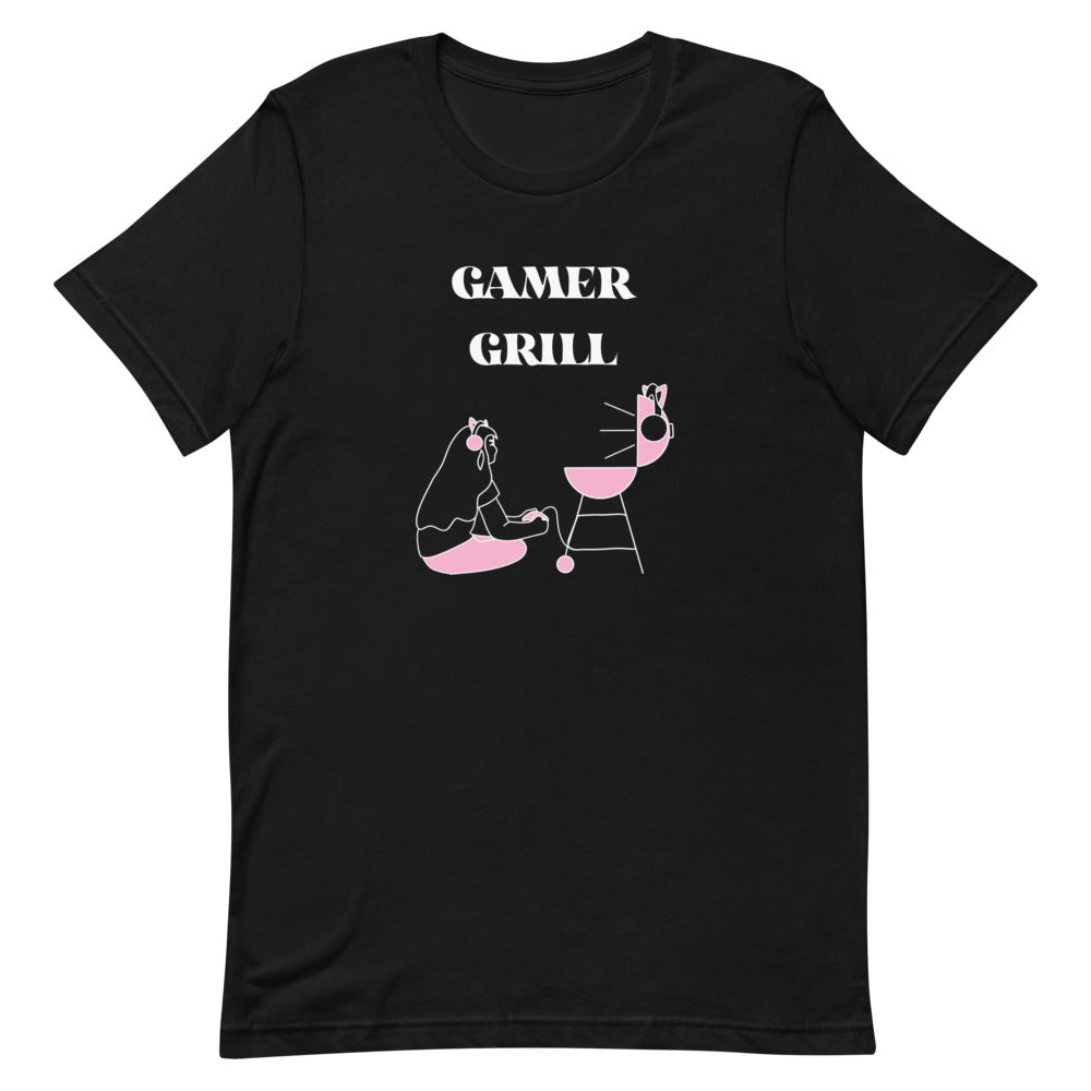 Gamer Grill | Short-sleeve unisex t-shirt | Feminist Gamer Threads and Thistles Inventory Black XS