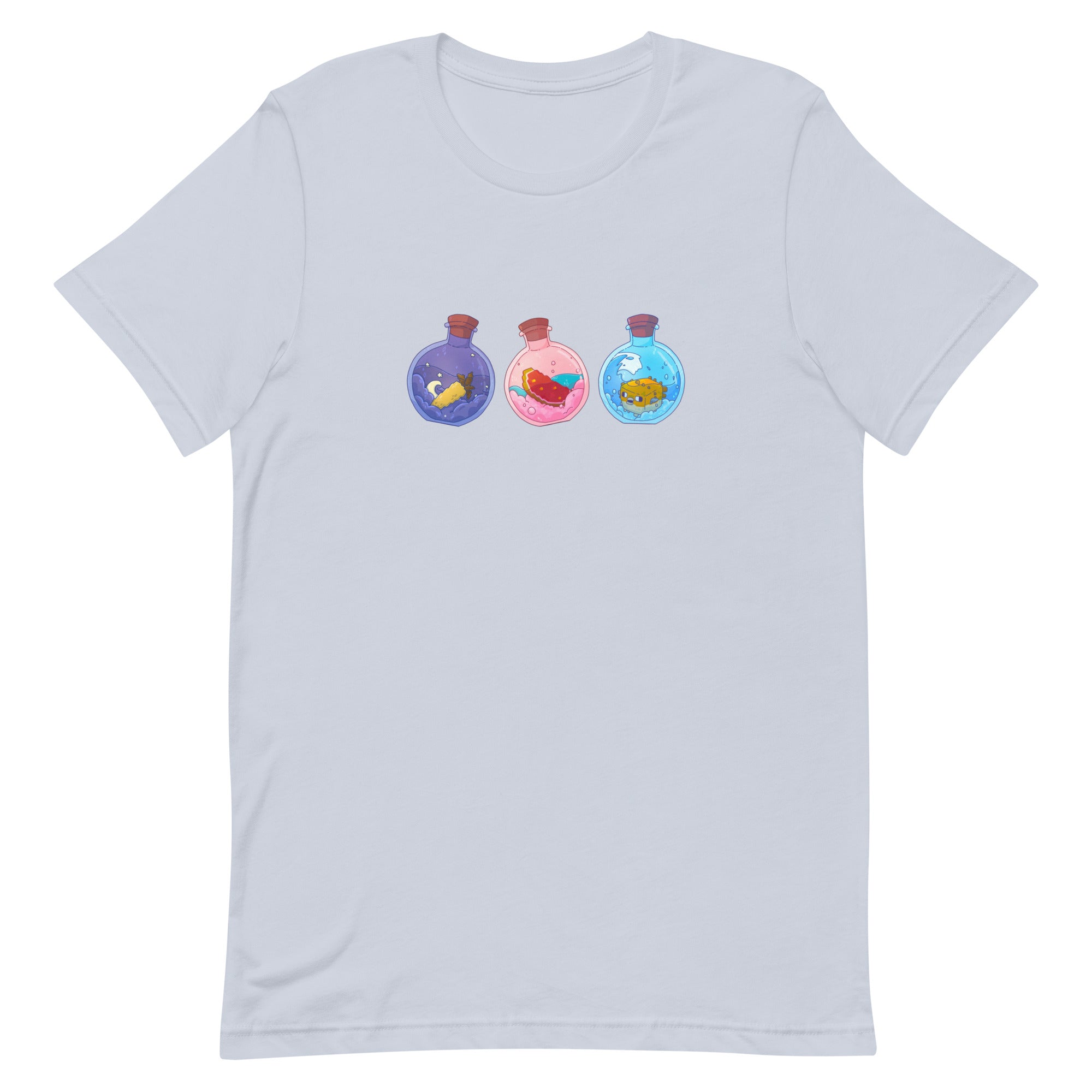 Potion Bottles | Unisex t-shirt | Minecraft Threads and Thistles Inventory Light Blue XS