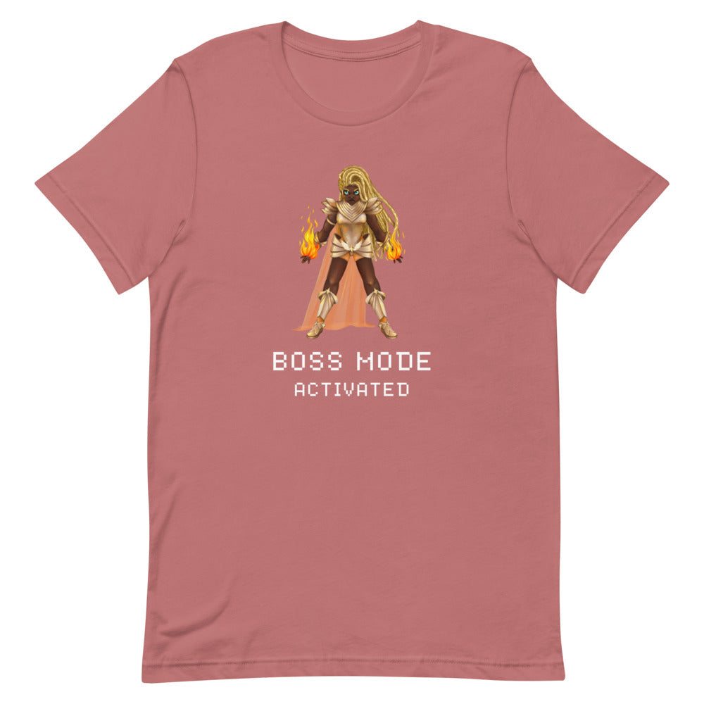 Boss Mode | Short-sleeve unisex t-shirt | Feminist gamer Threads and Thistles Inventory Mauve S