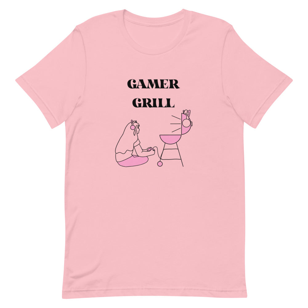 Gamer Grill | Short-sleeve unisex t-shirt | Feminist Gamer Threads and Thistles Inventory Pink S