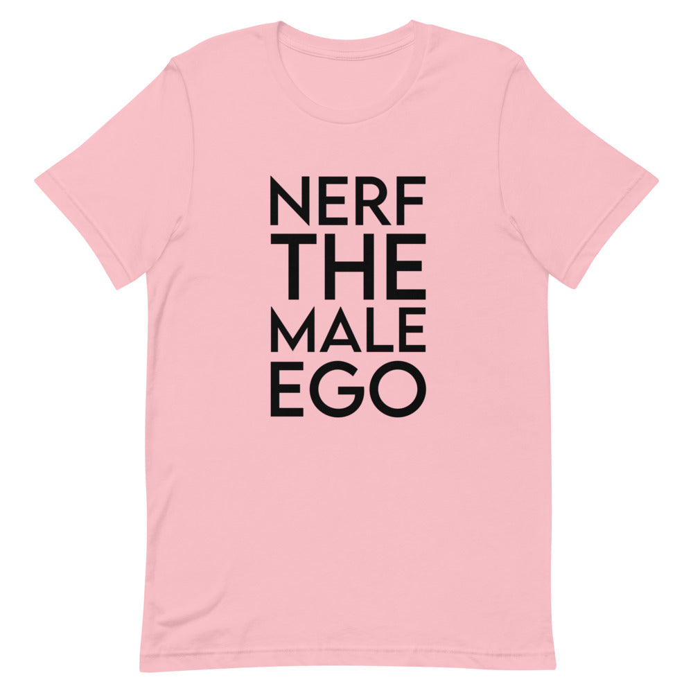 Nerf the Male Ego | Short-sleeve unisex t-shirt | Feminist Gamer Threads and Thistles Inventory Pink S
