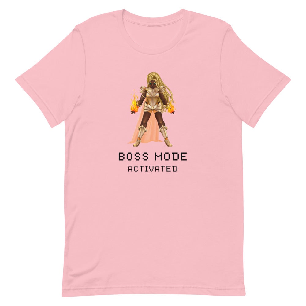 Boss Mode | Short-sleeve unisex t-shirt | Feminist gamer Threads and Thistles Inventory Pink S