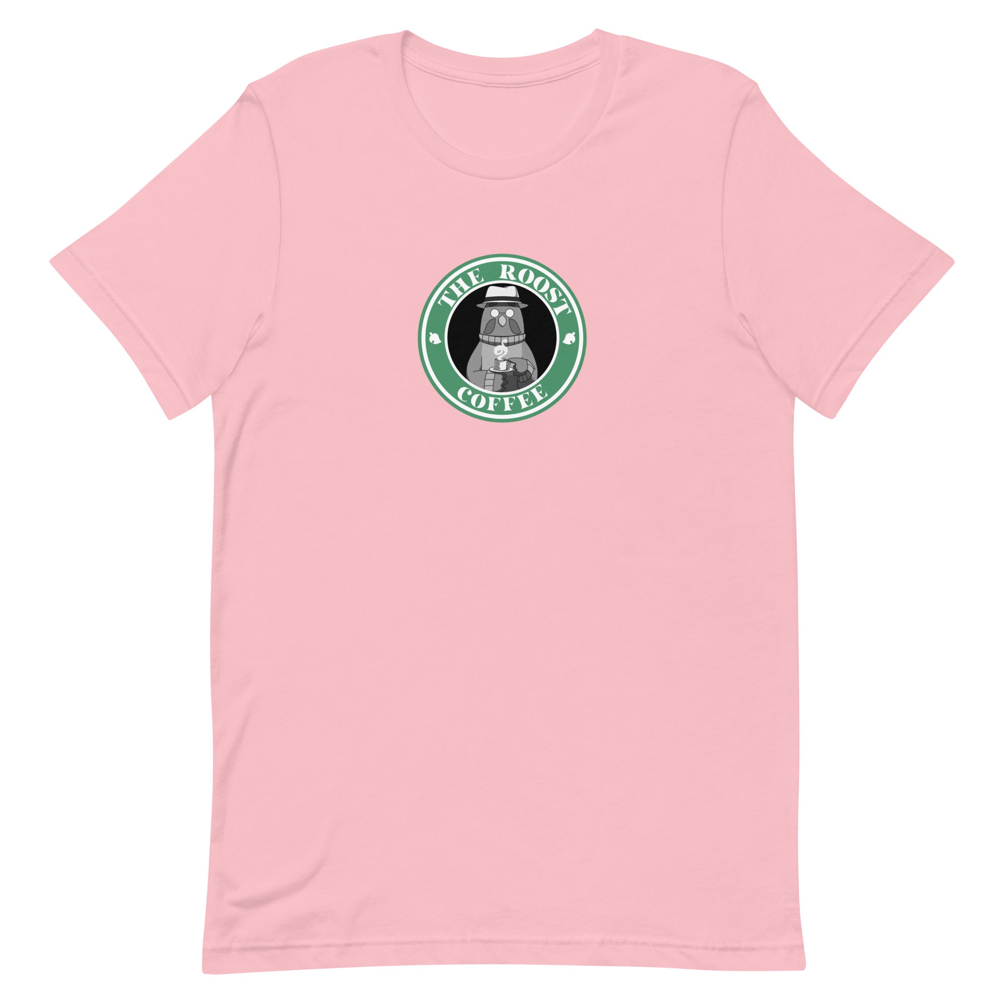 The Roost Coffee | Unisex t-shirt | Animal Crossing Threads and Thistles Inventory Pink S