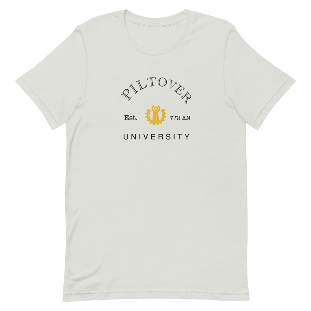 Piltover Univerity | Short-sleeve unisex t-shirt | League of Legends Threads and Thistles Inventory Silver S